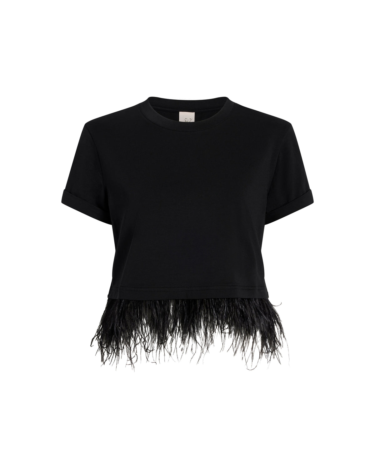Cinq à Sept Short Sleeve Cropped Feather Tee