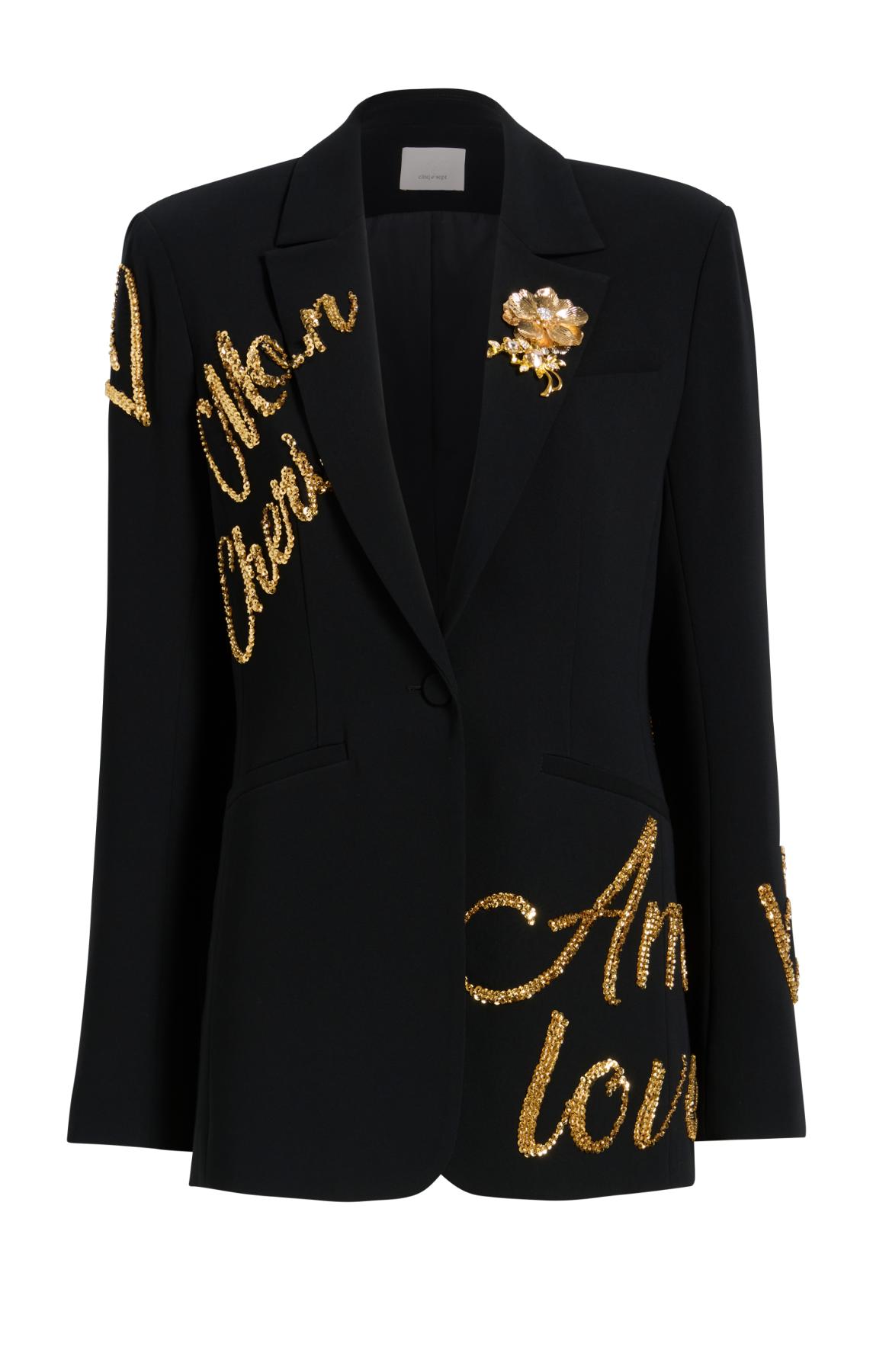 Cinq à Sept Crushed Sequin Loveletter Karlie Blazer
