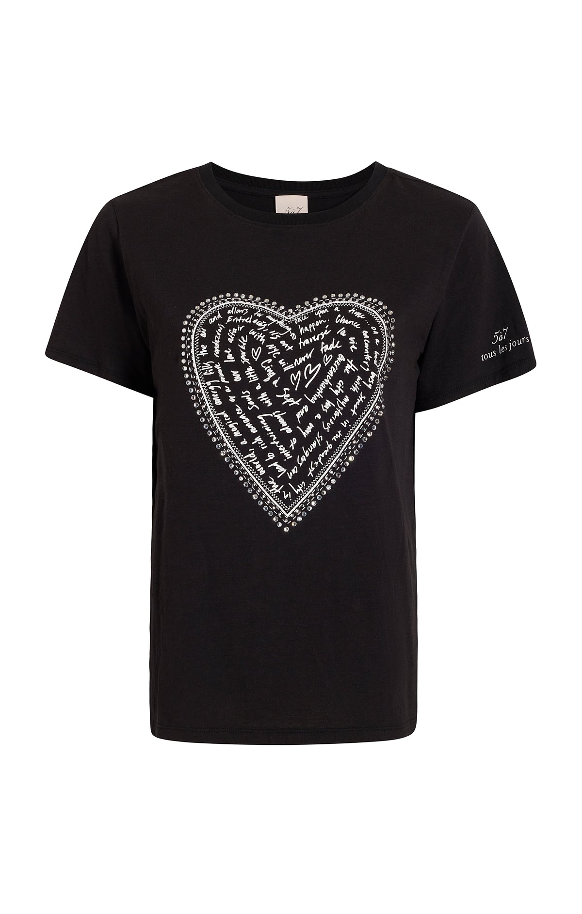 Cinq à Sept Rhinestone Love Letter Heart Tee