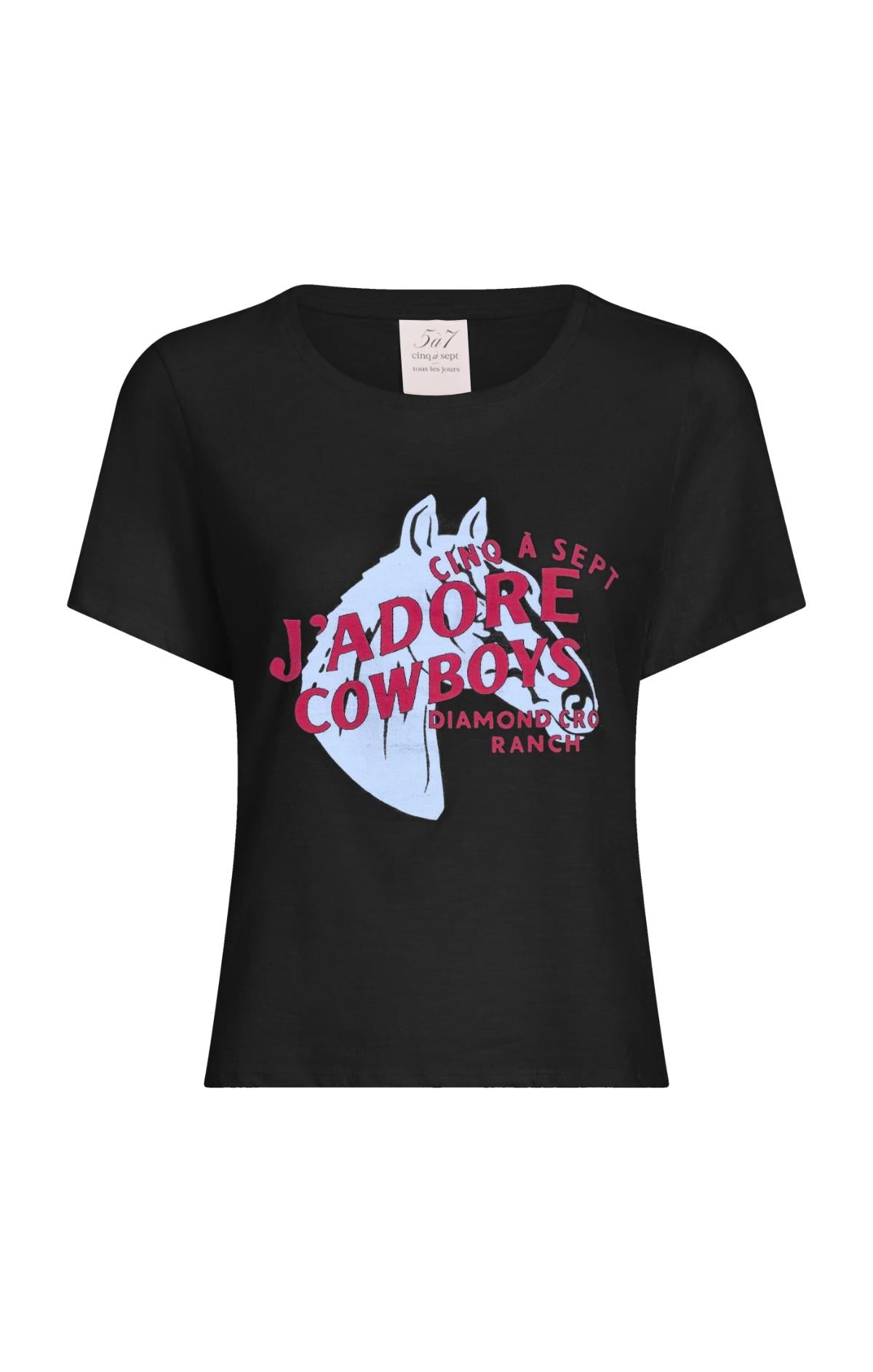 Cinq à Sept Jadore Cowboys Diamond Cross Ranch Shrunken Tee