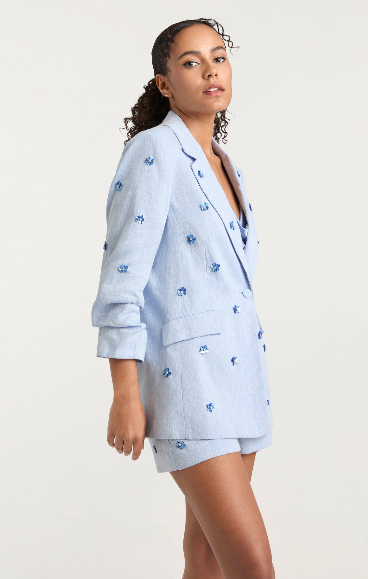 Cinq à Sept Linen Suiting Pearl Ditsy Kylie Blazer
