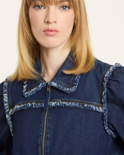 Cinq à Sept Bicolor Fringe Indria Jacket