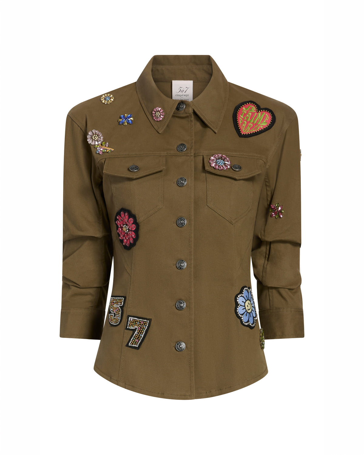 Cinq à Sept Retro Love Patches Scrunched Canyon Jacket