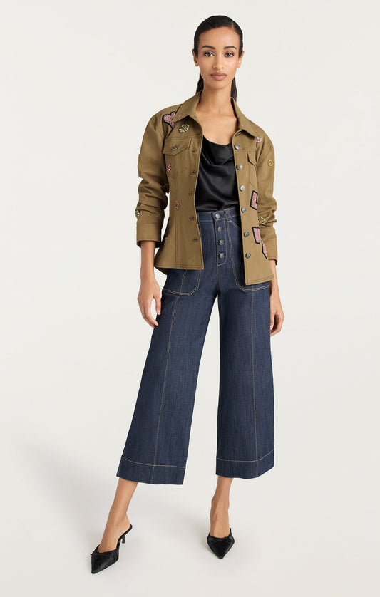 Cinq à Sept Ditsy Love Scrunched Canyon Jean Jacket
