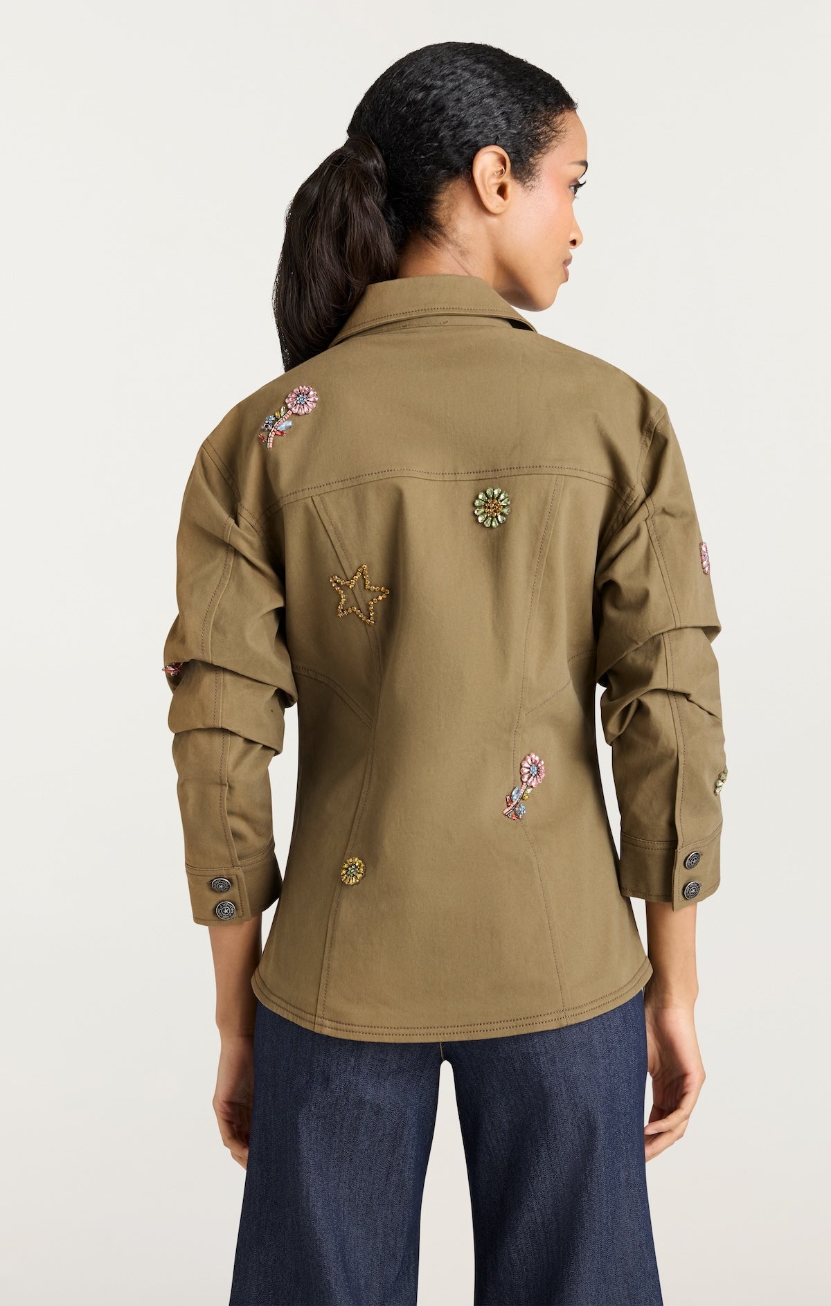Cinq à Sept Ditsy Love Scrunched Canyon Jean Jacket