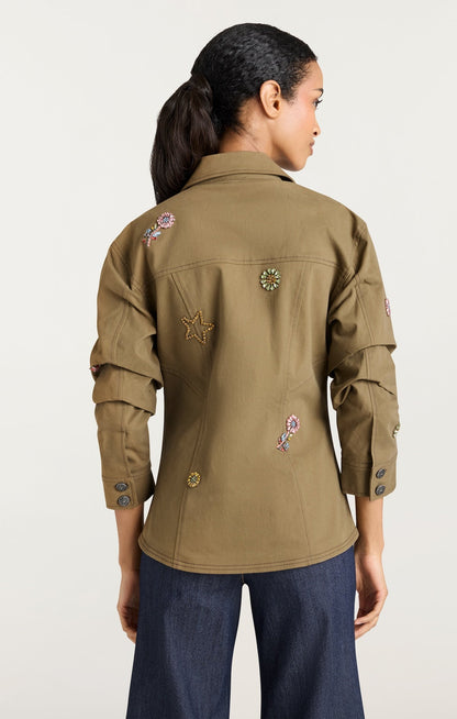 Cinq à Sept Ditsy Love Scrunched Canyon Jean Jacket