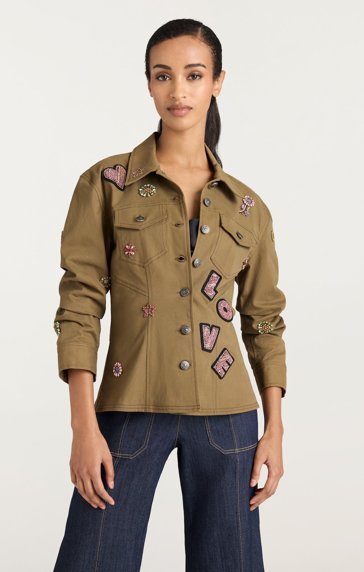 Cinq à Sept Ditsy Love Scrunched Canyon Jean Jacket