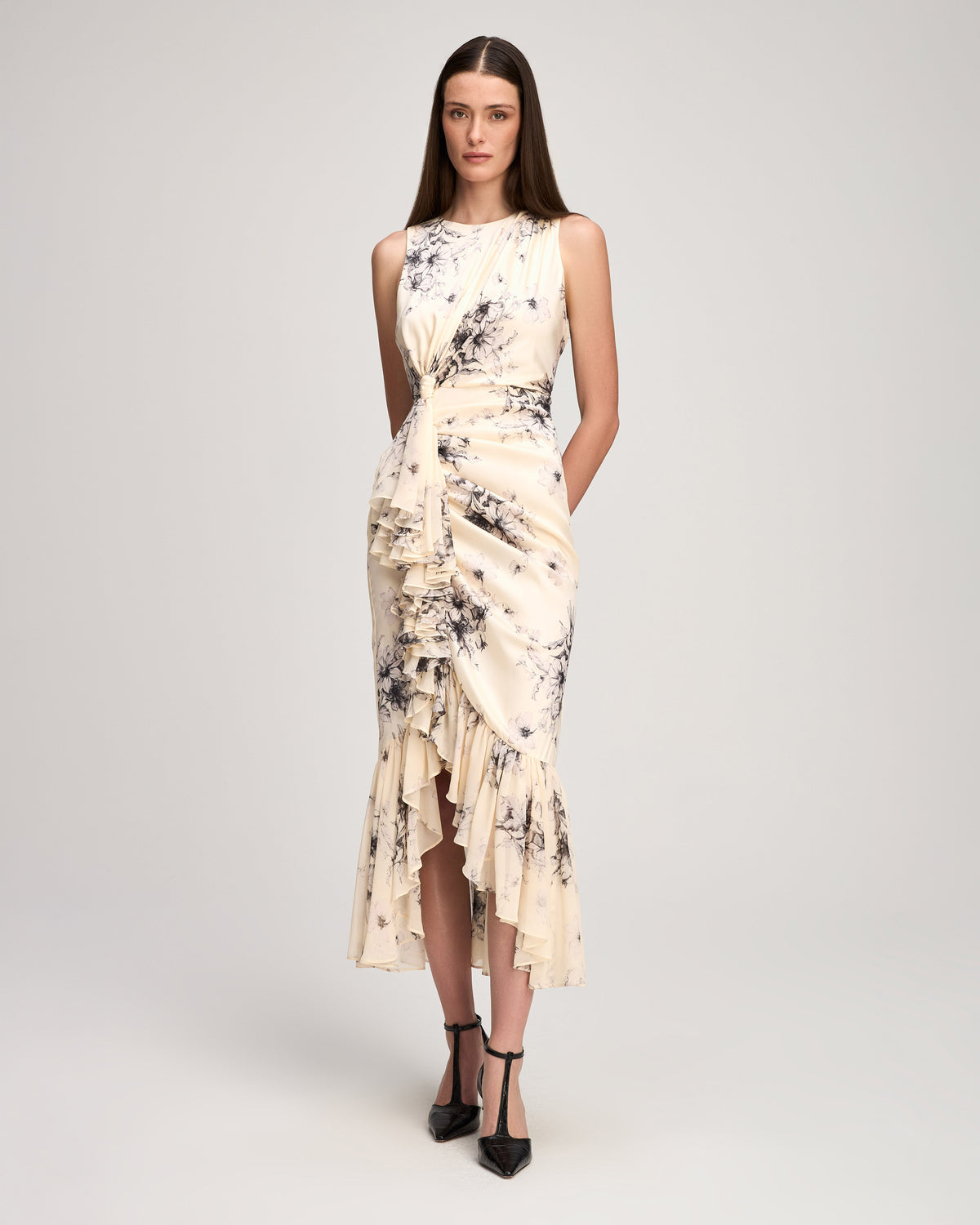 Cinq à Sept Handsketched Floral Cyrus Dress