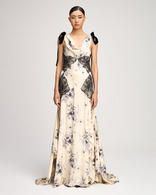 Cinq à Sept Handsketched Floral Antonella Gown