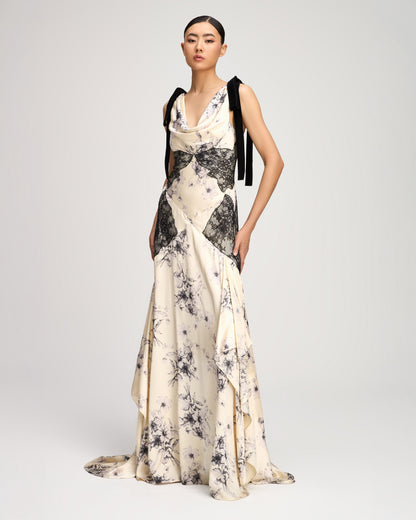 Cinq à Sept Handsketched Floral Antonella Gown
