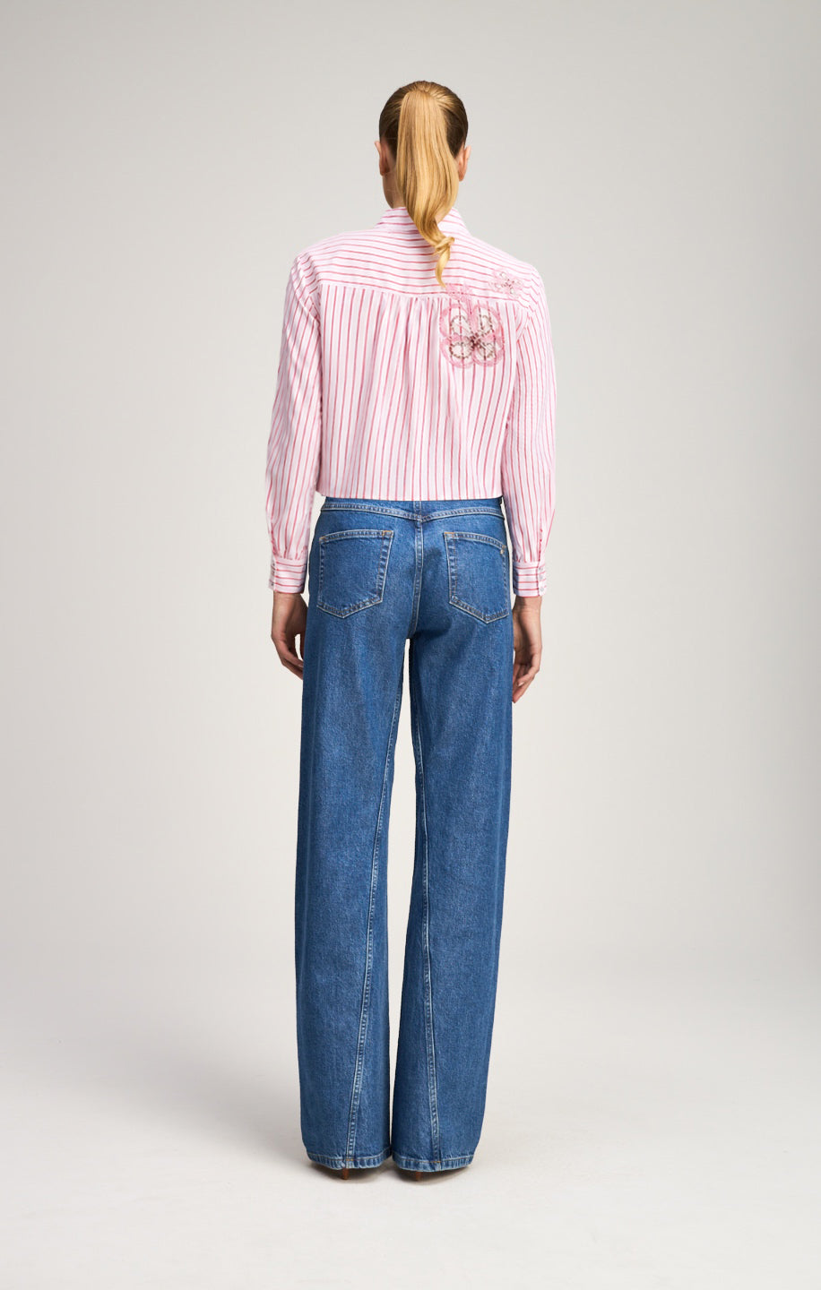Cinq à Sept Rose Stripe Beaded Flowers Selinda Top