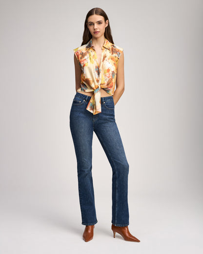 Cinq à Sept Watercolor Floral Sleeveless Marianna Top