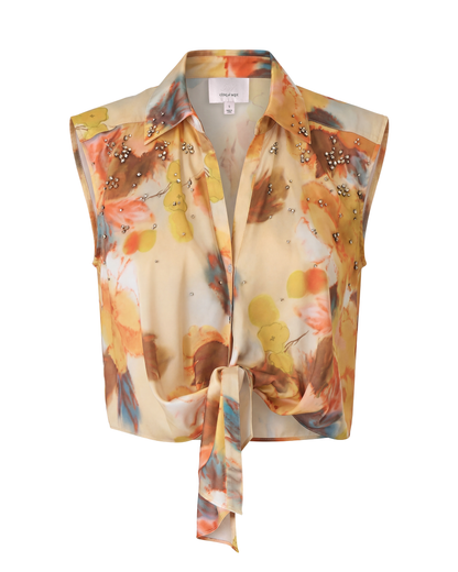 Cinq à Sept Watercolor Floral Sleeveless Marianna Top