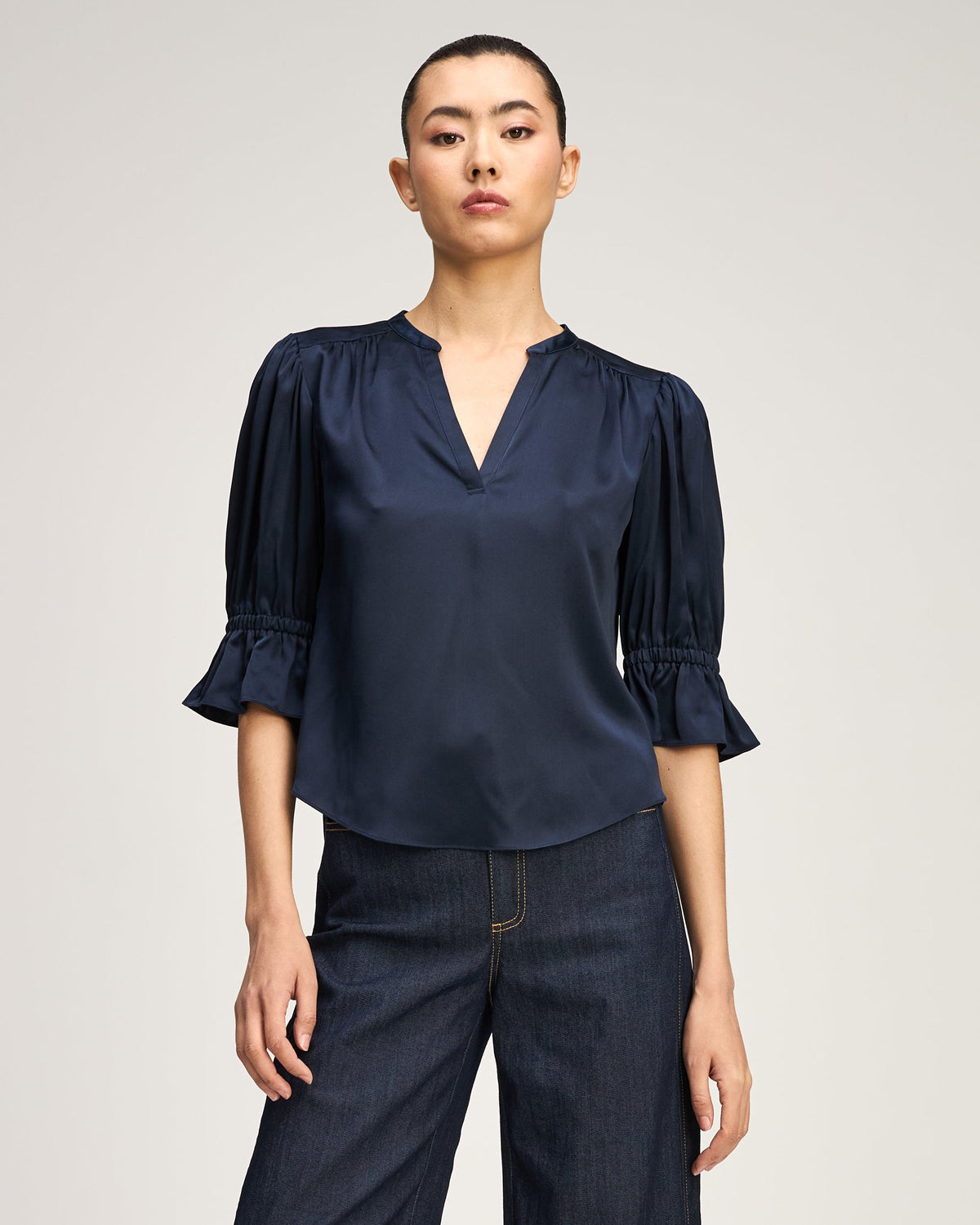 Cinq à Sept Split Neck Fiona Top