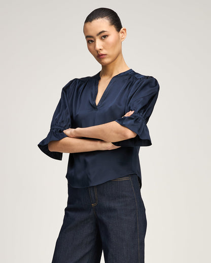Cinq à Sept Split Neck Fiona Top