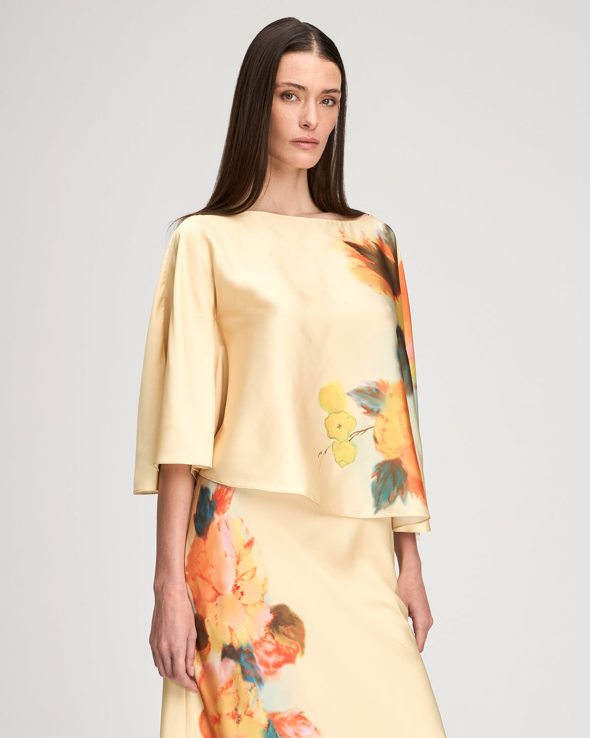 Cinq à Sept Watercolor Floral Carole Top