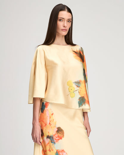 Cinq à Sept Watercolor Floral Carole Top