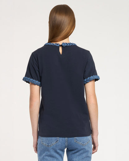Cinq à Sept Denim Braided Tee
