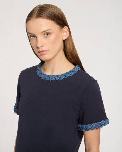 Cinq à Sept Denim Braided Tee
