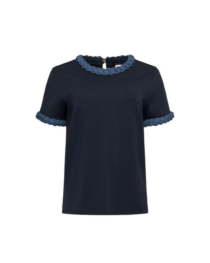 Cinq à Sept Denim Braided Tee