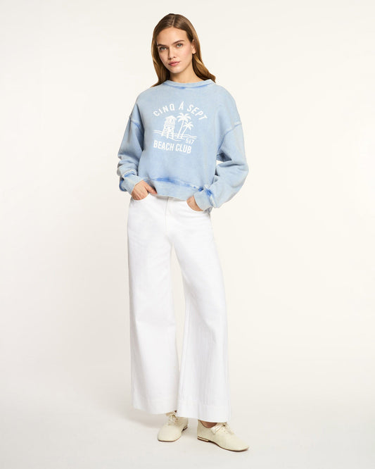 Cinq à Sept Beach Club Tumble Washed Brandy Pullover
