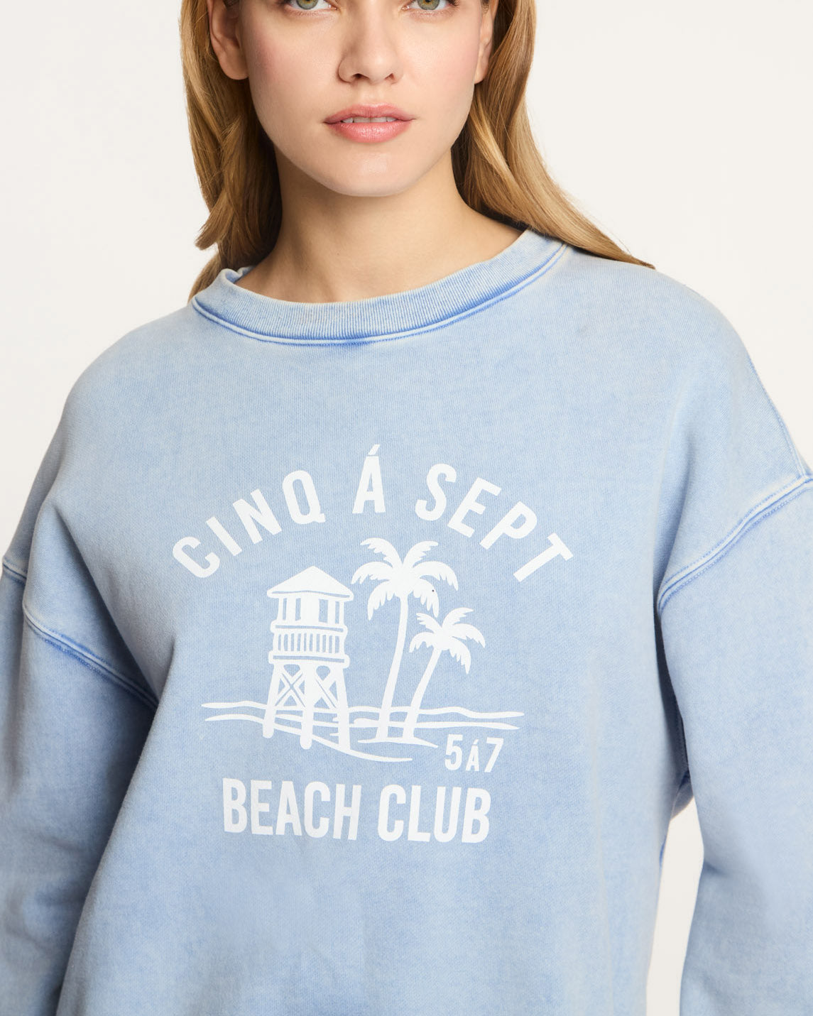 Cinq à Sept Beach Club Tumble Washed Brandy Pullover