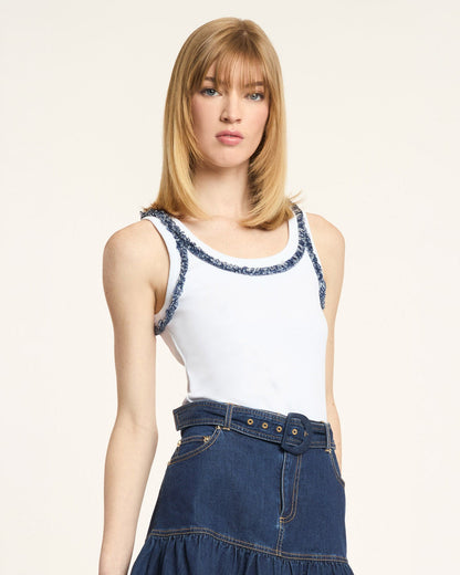 Cinq à Sept Bicolor Fringe Quenta Tank