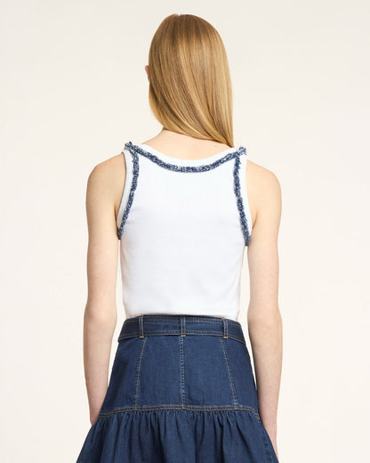 Cinq à Sept Bicolor Fringe Quenta Tank