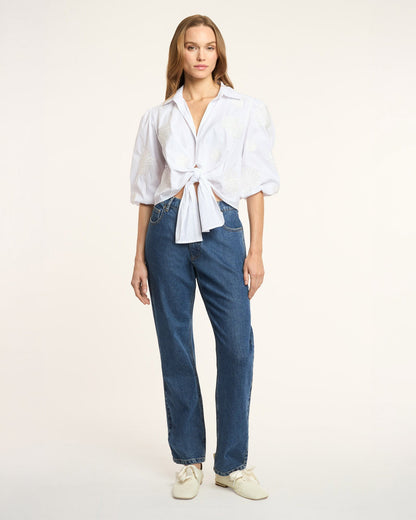 Cinq à Sept Three Quarter Sleeve Embroidered Marianna Top