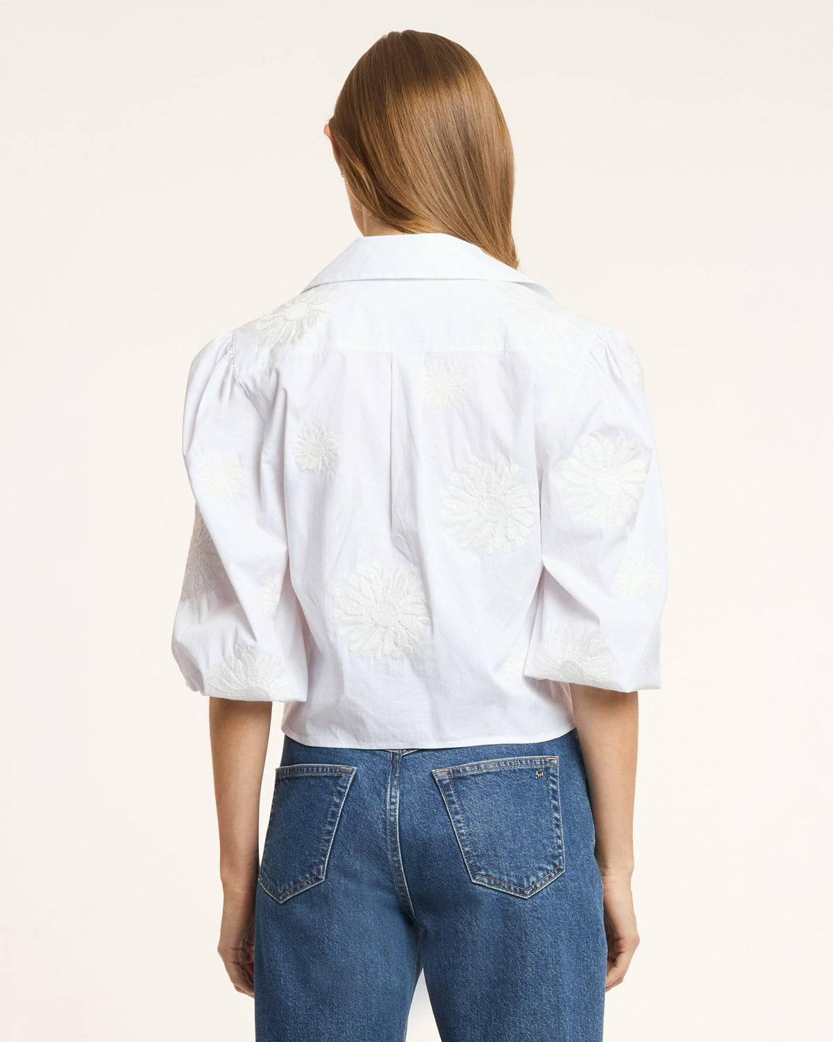 Cinq à Sept Three Quarter Sleeve Embroidered Marianna Top