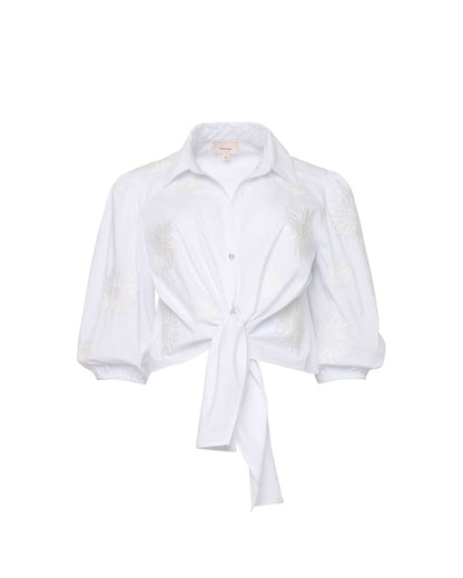 Cinq à Sept Three Quarter Sleeve Embroidered Marianna Top