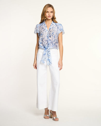 Cinq à Sept Heirloom Petals Flutter Sleeve Marianna Top