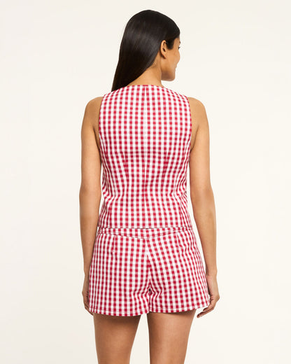 Cinq à Sept Mini Gingham Denim Lovina Top