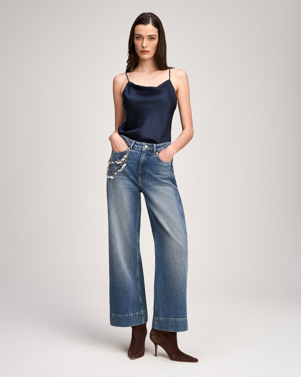 Cinq à Sept Pearl Chain Denim Betsy Jeans