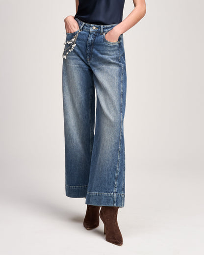 Cinq à Sept Pearl Chain Denim Betsy Jeans