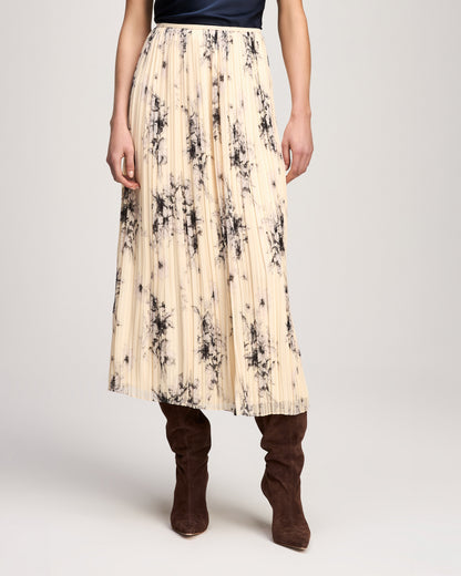 Cinq à Sept Handsketched Floral Delaine Skirt