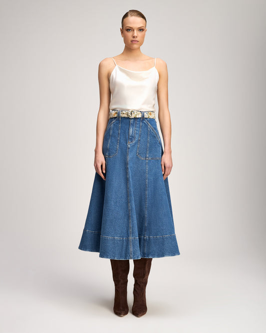 Cinq à Sept Long Benji Jean Skirt