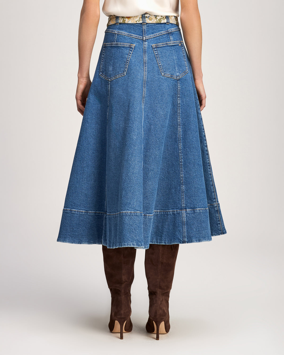 Cinq à Sept Long Benji Jean Skirt