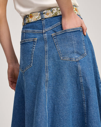 Cinq à Sept Long Benji Jean Skirt