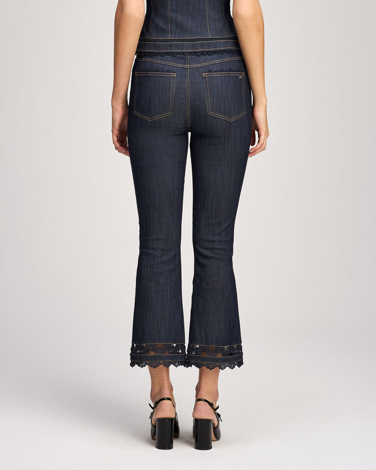 Cinq à Sept Guipure Lace Cropped Stevie Jeans