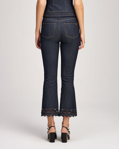 Cinq à Sept Guipure Lace Cropped Stevie Jeans