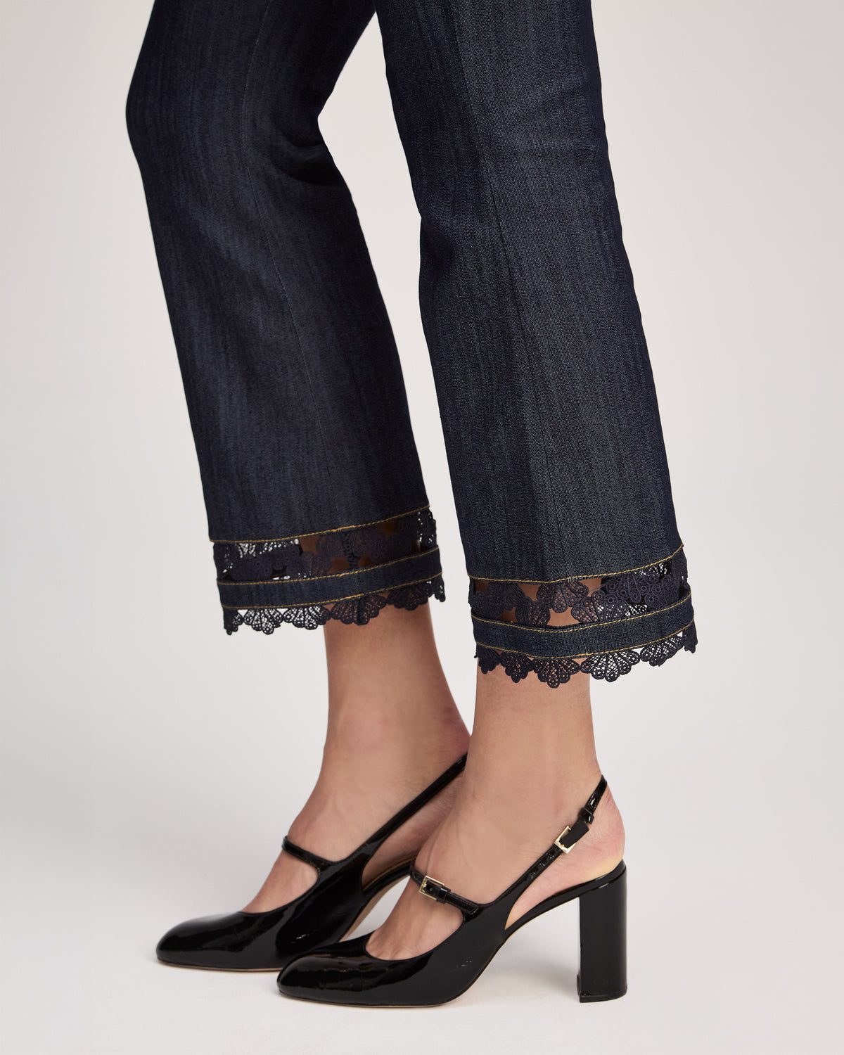 Cinq à Sept Guipure Lace Cropped Stevie Jeans