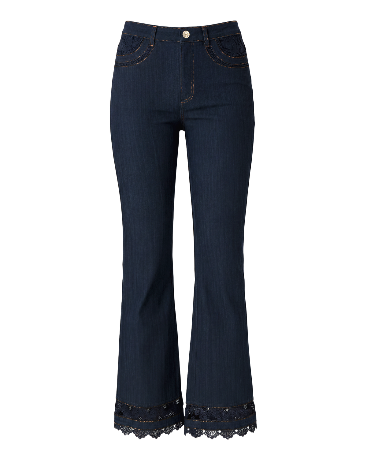 Cinq à Sept Guipure Lace Cropped Stevie Jeans