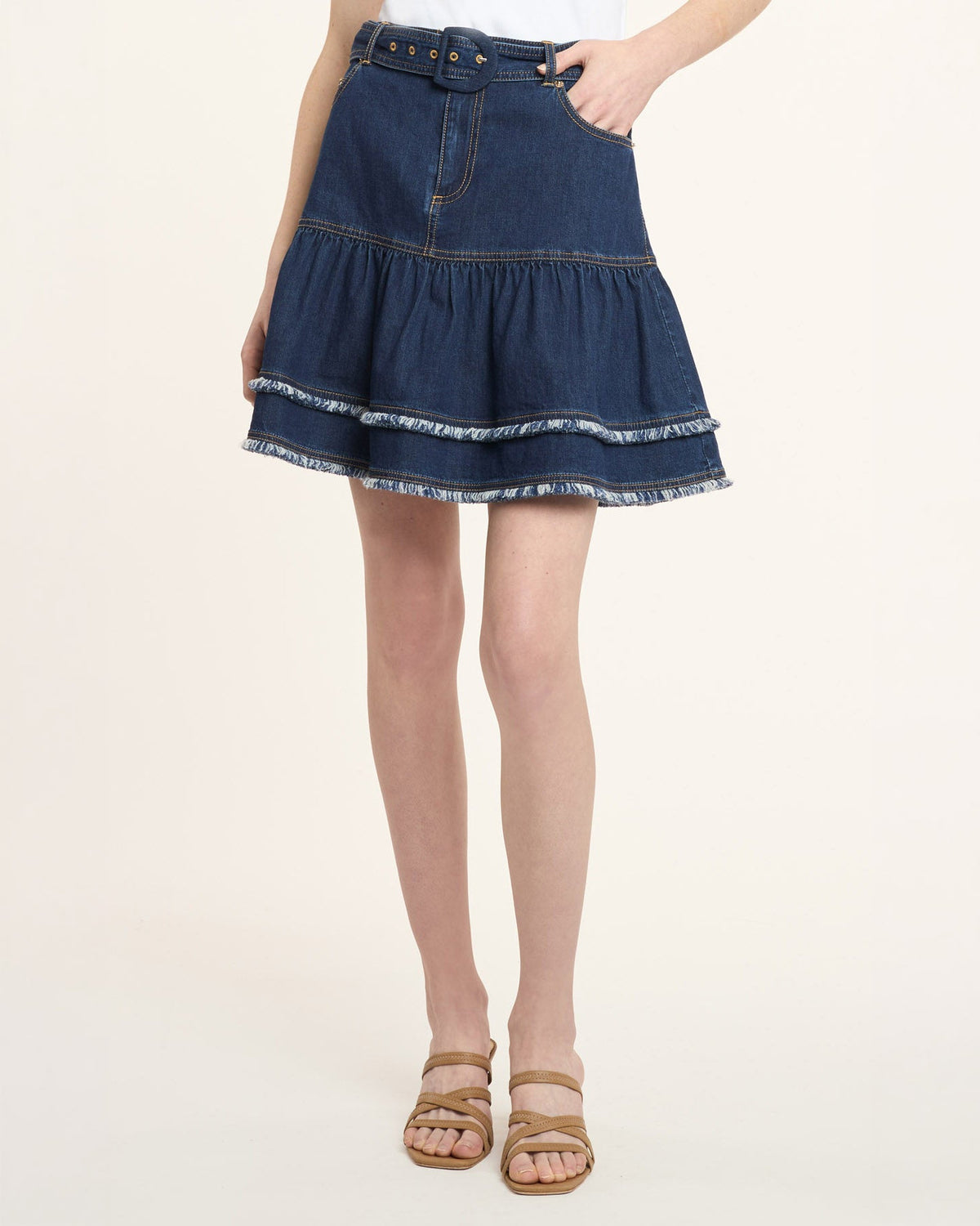 Cinq à Sept Bicolor Fringe Martina Skirt