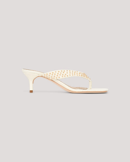 Cinq à Sept Frankie Studded Leather Kitten Heel Sandal