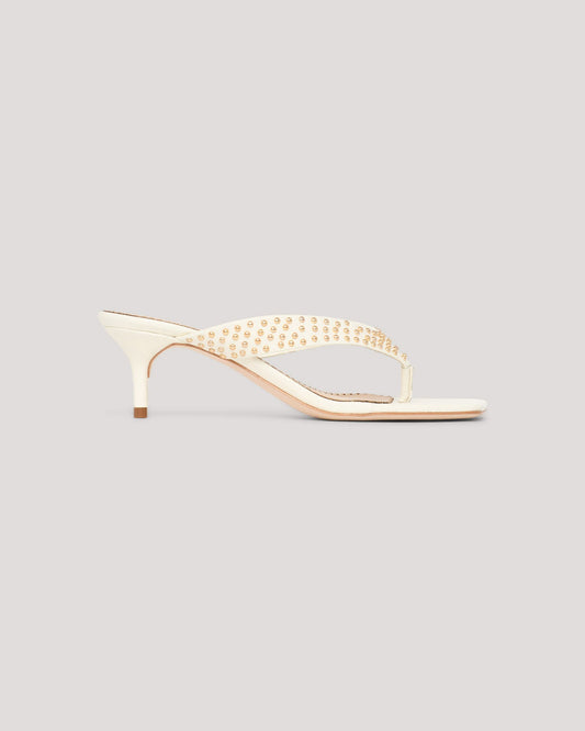 Cinq à Sept Frankie Studded Leather Kitten Heel Sandal