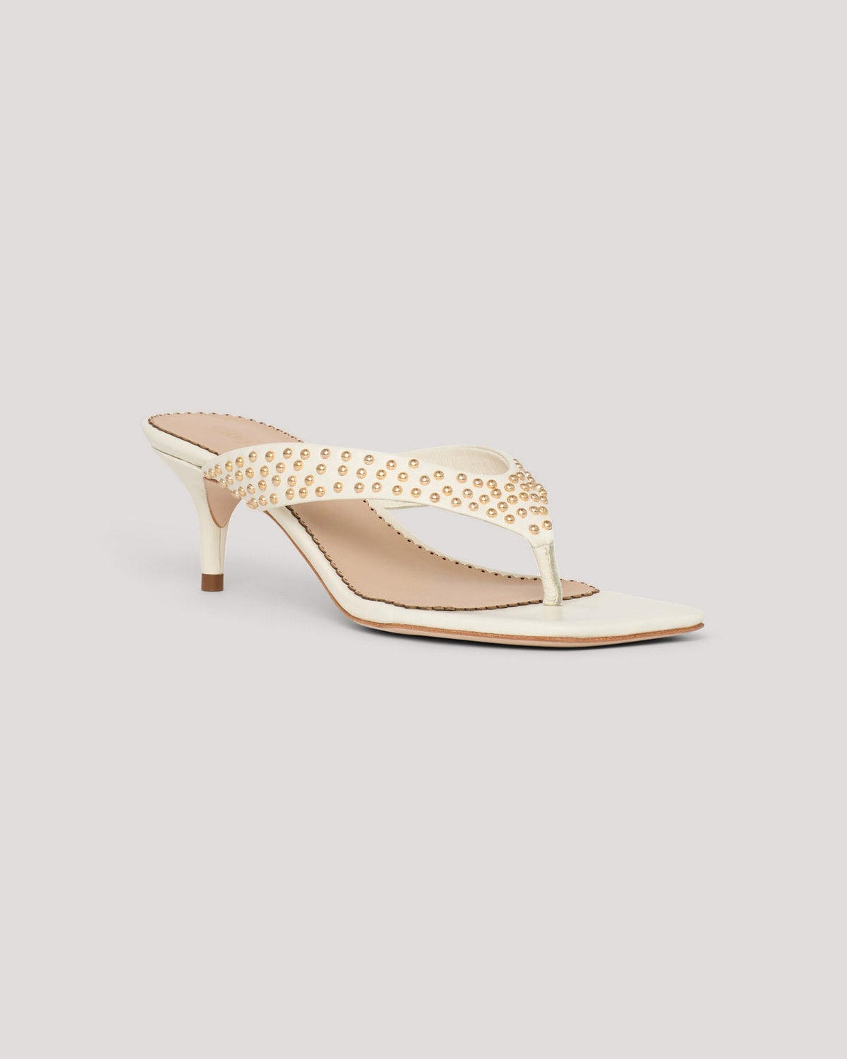 Cinq à Sept Frankie Studded Leather Kitten Heel Sandal