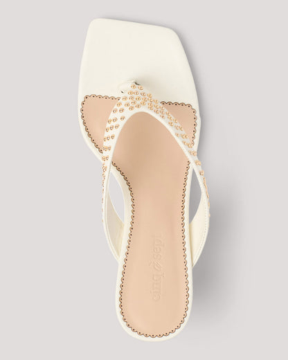 Cinq à Sept Frankie Studded Leather Kitten Heel Sandal