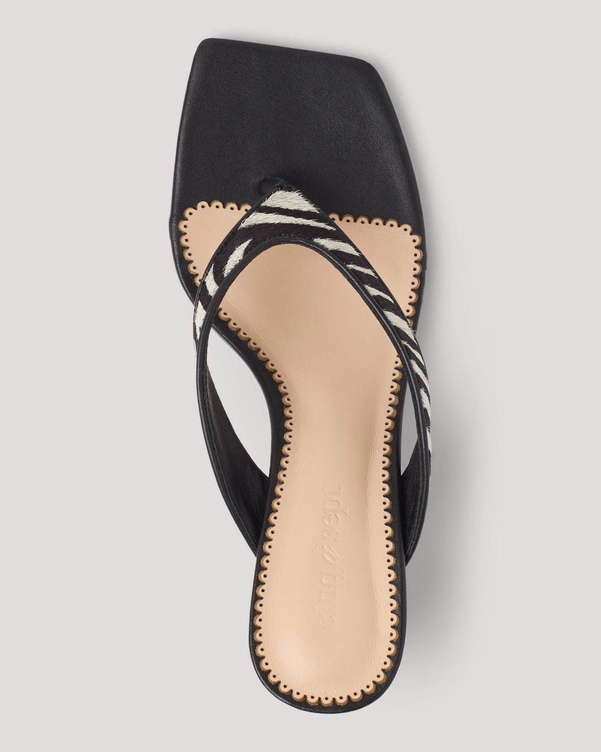 Cinq à Sept Frankie Zebra Haircalf Kitten Heel Sandal