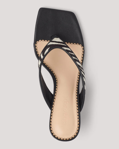Cinq à Sept Frankie Zebra Haircalf Kitten Heel Sandal